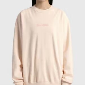 Lingua Franca Women's Baby Pink Embroidered Pullover Mama Ashley Mother Size M